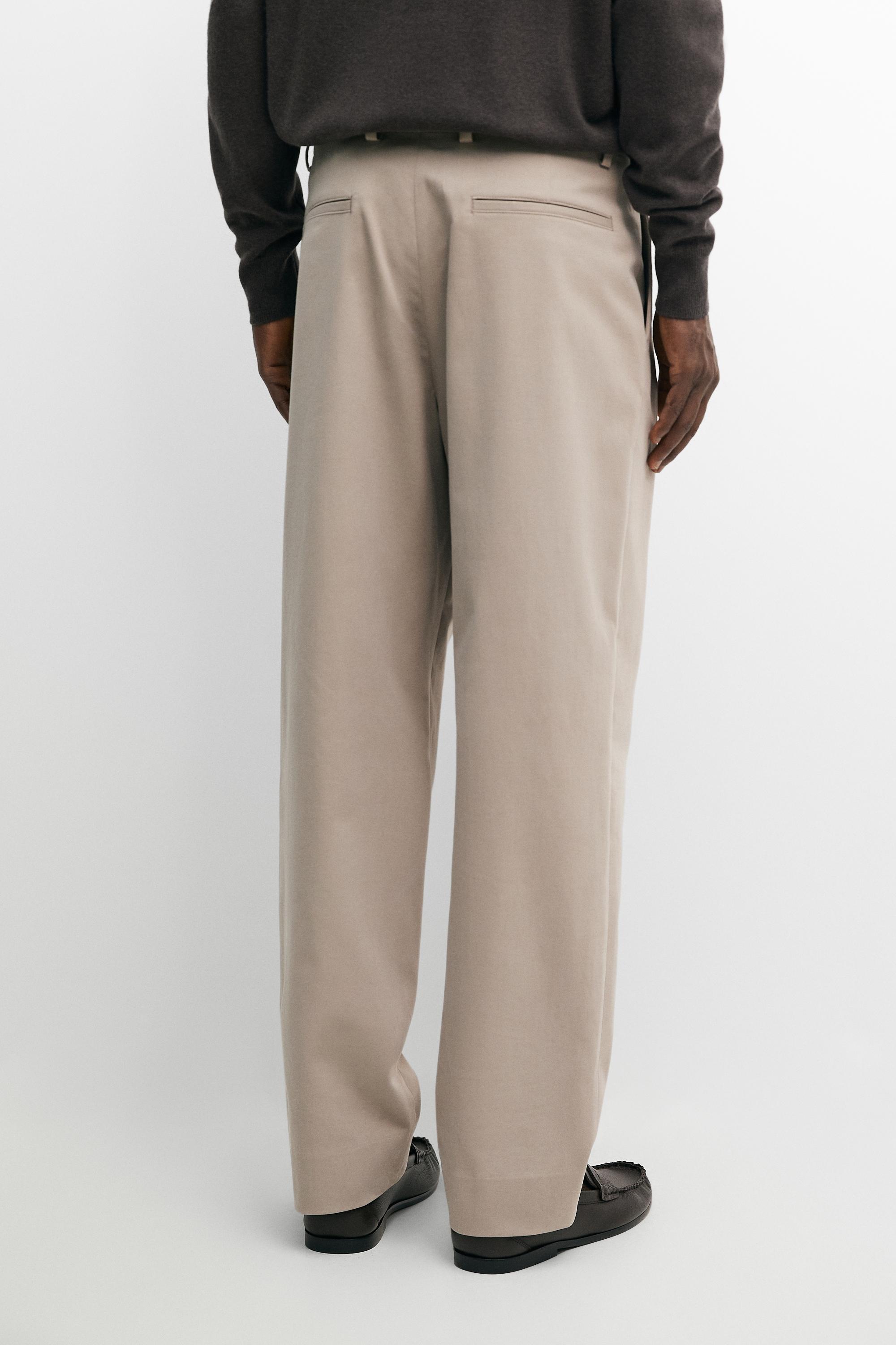Cotton blend darted pants